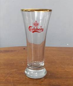 Vintage Carlsberg glass gold lining