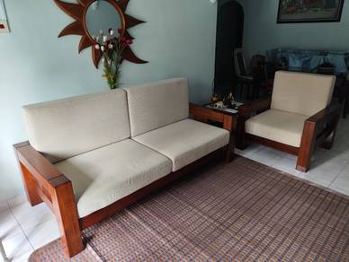 Solid Wood Sofa (Triple Seater + Single Seater)