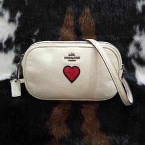 COACH Leather Crossbody Wristlet Heart Souvenir