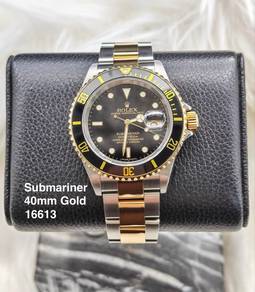 Rolex Submariner 16613 | Black & Gold｜ 40mm