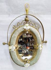 Oval Ornate Metal Mirror wall Vintage