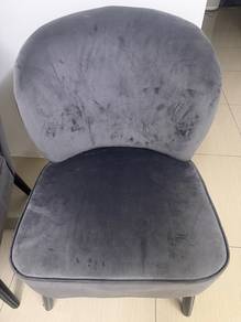 Modern Grey Velvet Accent Chairs