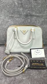 Authentic Prada Saffiano Mini Chalk White Bag