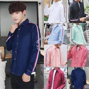 NEW DARK BLUE SHiRT KEMEJA BIRU LENGAN PANJANG MEN