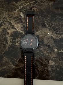 Balmer Chronograph Watch black leather strap