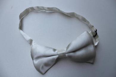 White Adjustable Men Quality Solid Bowtie Bow Tie