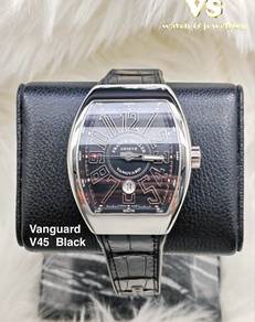 Franck Muller Vanguard V45 Black leather strap