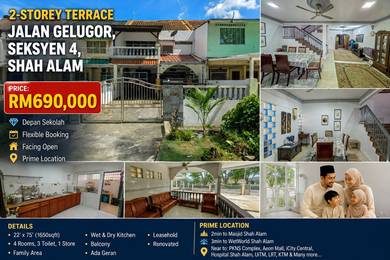 2-storey Terraced House For Sale in Shah Alam,SGR