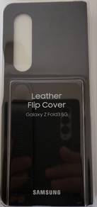 [SEALED] Z Fold3 Leather Flip Stand Cover [Black]