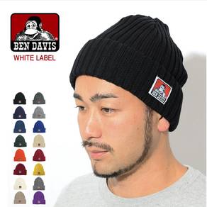 BEN DAVIS Big Logo Solid Black Beanie Hat Monkey