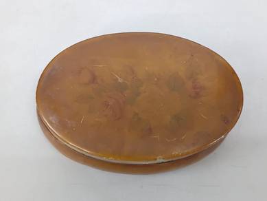 Floral Oval Jewellery Trinket Box with Birks Label