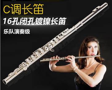 Western Flute Plated 16 Holes C Key Tone Woodwind
