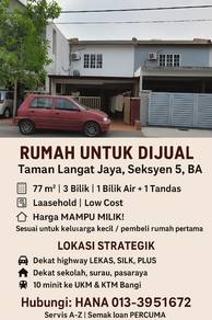 2-storey Terraced House For Sale in Bangi,SGR