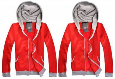 0319 Retro Red Grey Hoodies Sweater Hoody Jacket