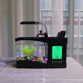 MINI FISH TANK AQUARIUM LED ClOCK LCD AKUARIUM