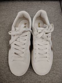 Hummed white rose gold sneakers