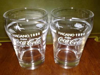 Cawan coca cola coke nagano 1998 glass cup