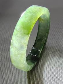 Icy Black Natural Burma Jadeite Jade / US SIZE 10