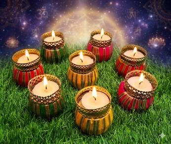 Decorative Colour Candle Holders Bright & Cheerful