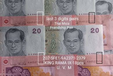 Collectible Thai 20Bht & Rm10 pairs 202-SFE1-9A237