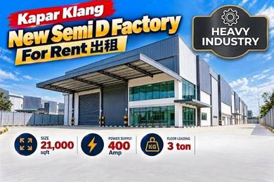 Warehouse / Factory For Rent in Kapar,SGR