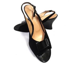 Authentic TRUSSARDI Peep Toe Leather Heel Wedge