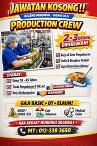 JAWATAN KOSONG‼️ Kilang Minuman – Subang USJ