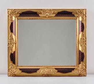 Antique-Style Ornate Mirror with Gold Floral Frame