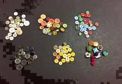 LOT Sewing Buttons -Assorted Shapes x 130
