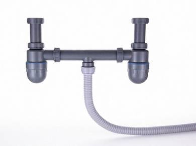 Dual Bowl Kitchen Sink Waste Drain Pipe Outlet Set