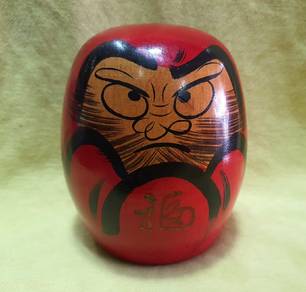 Daruma Japanese wooden doll Newport kokeshi Handcr
