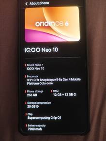 Iqoo Neo 10 12+12 GB 256GB My Set(No Swap)