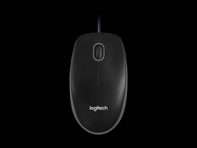 Logitech B100 Wired Black Mouse murah pejabat