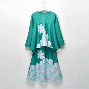 LNICE Minaz Inspired Floral Peplum Kurung GREEN