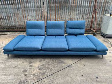 9ft Push Back Sofa Adjustable Armrest 3 Seater