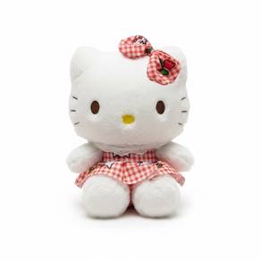 23cm Kawaii Hello Kitty Checkered Dress Plush Toy