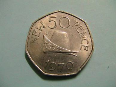 Guernsey 50 New Pence 1970 [Kod : A1749]