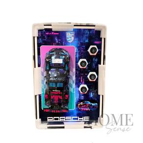 1 Unit - Car Toy Wall Art, Black Chrome Frame (C)