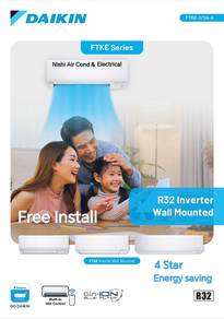 Daikin 1.5hp Inverter 4Star Aircond +pasang