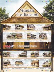 Mint Stamp Sheet Traditional House Malaysia 2009