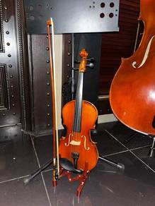 Full‑Size Rosewood Violin with Bow and Stand