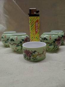 Cawan Burung Birdfeed Green Flower 5-CBF529