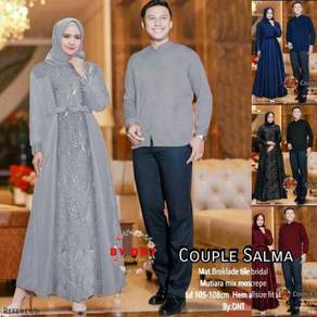 Salma Couple top Dress set long sleeve grey blue