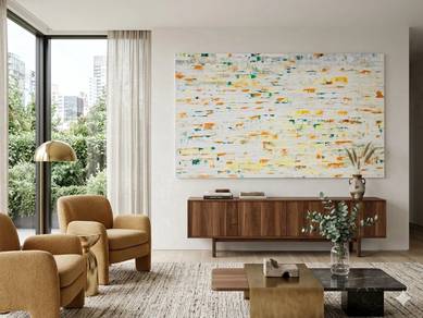 Sunlit Mosaic – Textured Abstract Canvas Wall Art
