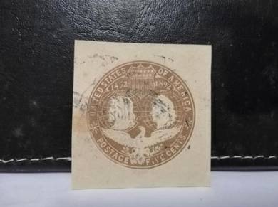 1893 USA Stamp Embossed Envelope Cut Out