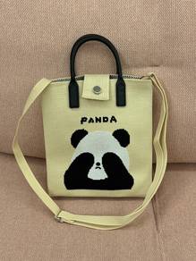 Cute panda tote bag with strap