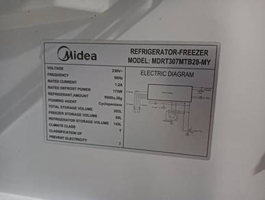Media inverter fridge 203 Liter