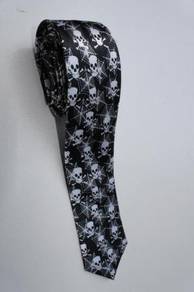 SLIM Spider Pirates Jolly Roger Skull #WH Neck Tie