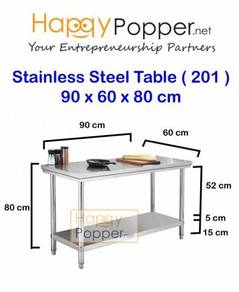Meja Stainless Steel Table 90 x 60 x 80 cm New