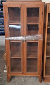 Teak Cabinet Glass Door Solid Wood